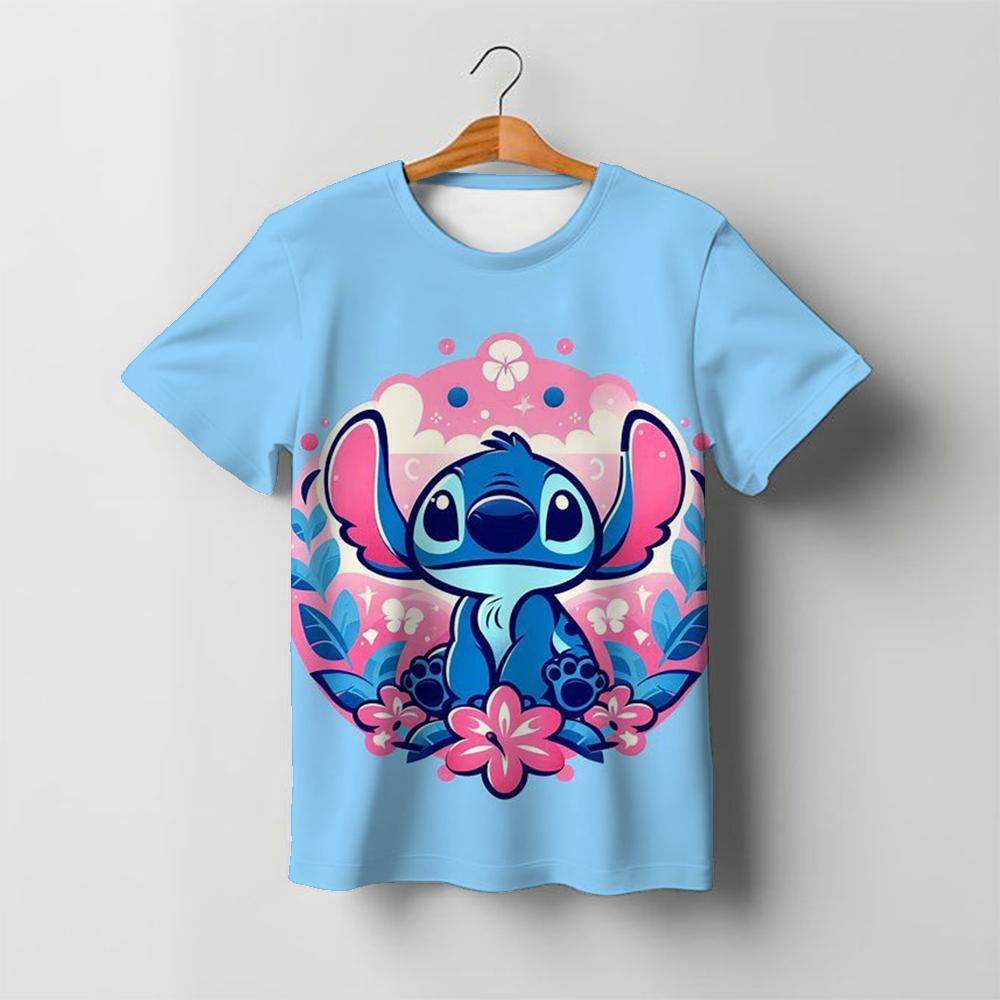 Camiseta Kawaii de Stitch para Niña Ropa de Niña Ropa para Niños Pequeños Camisetas para Niños 2026 Verano Manga Corta Camisetas de Dibujos Animados para Niños Niños