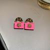 Black retro flower butterfly earrings temperament high-end stud earrings fashion niche versatile light luxury earrings
