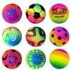 3pcs Environmentally Friendly Rainbow Ball Toys for Children Indoor and Outdoor Game Soft and Elastic Leather Ball Party Gifts