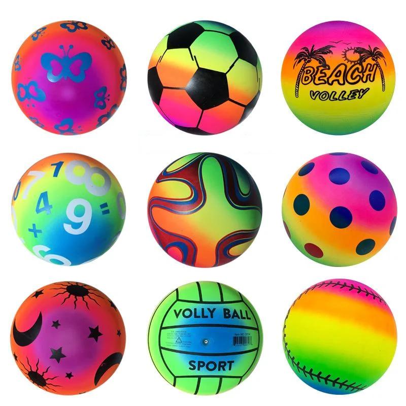 3pcs Environmentally Friendly Rainbow Ball Toys for Children Indoor and Outdoor Game Soft and Elastic Leather Ball Party Gifts