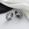 Bagues en Argent Sterling 925 pour Femmes Couple Minimaliste Fait Main Simple Anneau Chaîne Large Bijoux Fins Cadeau Prévenir les Allergies
