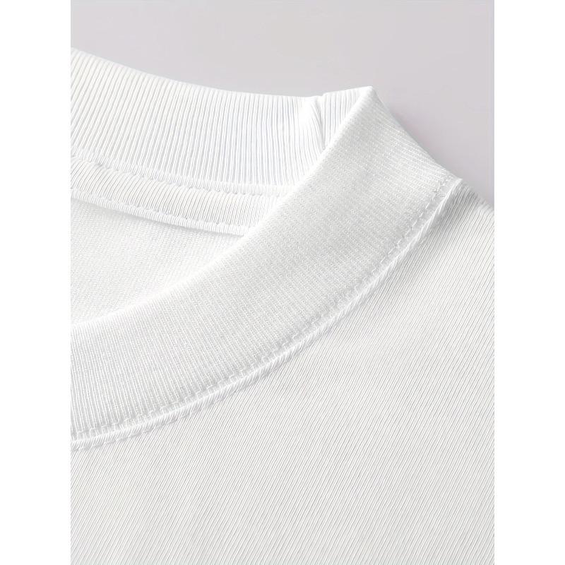 Men'S Short-Sleeve T-Shirt with Print | Comfortable and Casual, Featuring a Stretchy Crew Neck, Suitable for Outdoor Activities, All-Season Wear