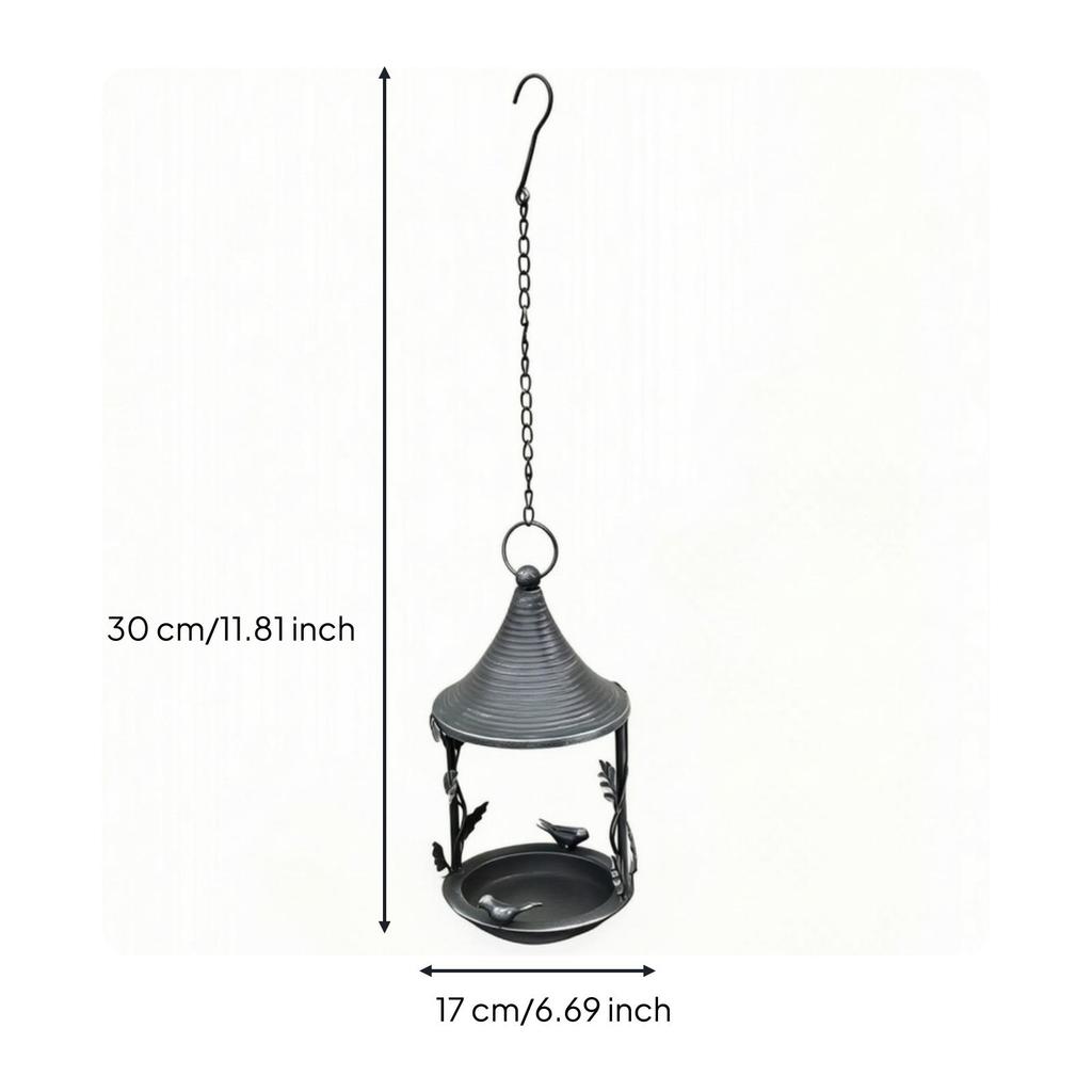 Hanging Bird Feeder Distressed with Tray Sturdy for Gardeners