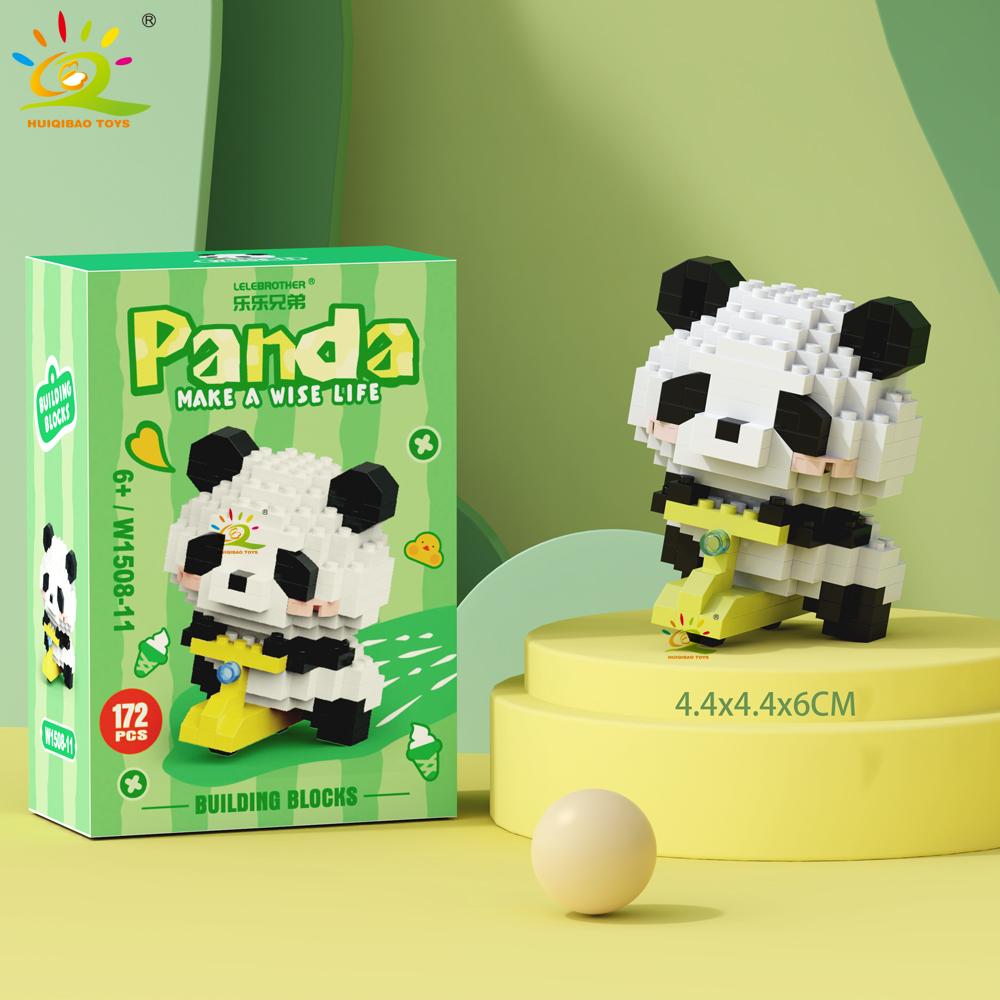 Mini Niedlicher Panda Mikrobausteine 3D Diamantmodell Tiersteine DIY Stadtbausteine für Kinder Kindergeschenk