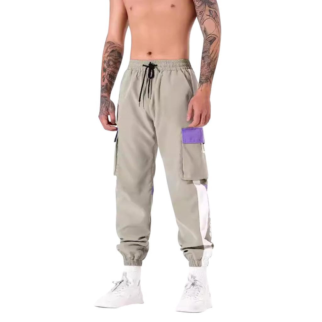 Pánské volné sportovní kalhoty s dlouhým panelem, fitness, běžecké a tréninkové kalhoty