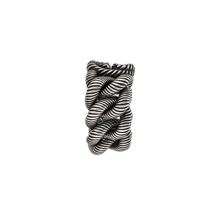 Gucci Interlocking Double G Pattern Vintage Distressed Matte 925 Silver Ring Unisex ring 599740-J8400-0811