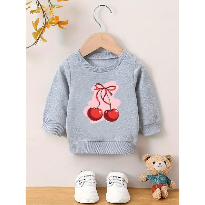 Kids Sweatshirt Cute Printed Pattern Baby Girl Comfortable And Easy Round Neck Hoodie
