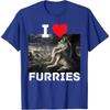 Funny I Heart Furries I Heart Werewolfs Meme Unisexs T Shirt Unisex Cotton Oversized Casual Tee Summer Spring Novelty Loose Top
