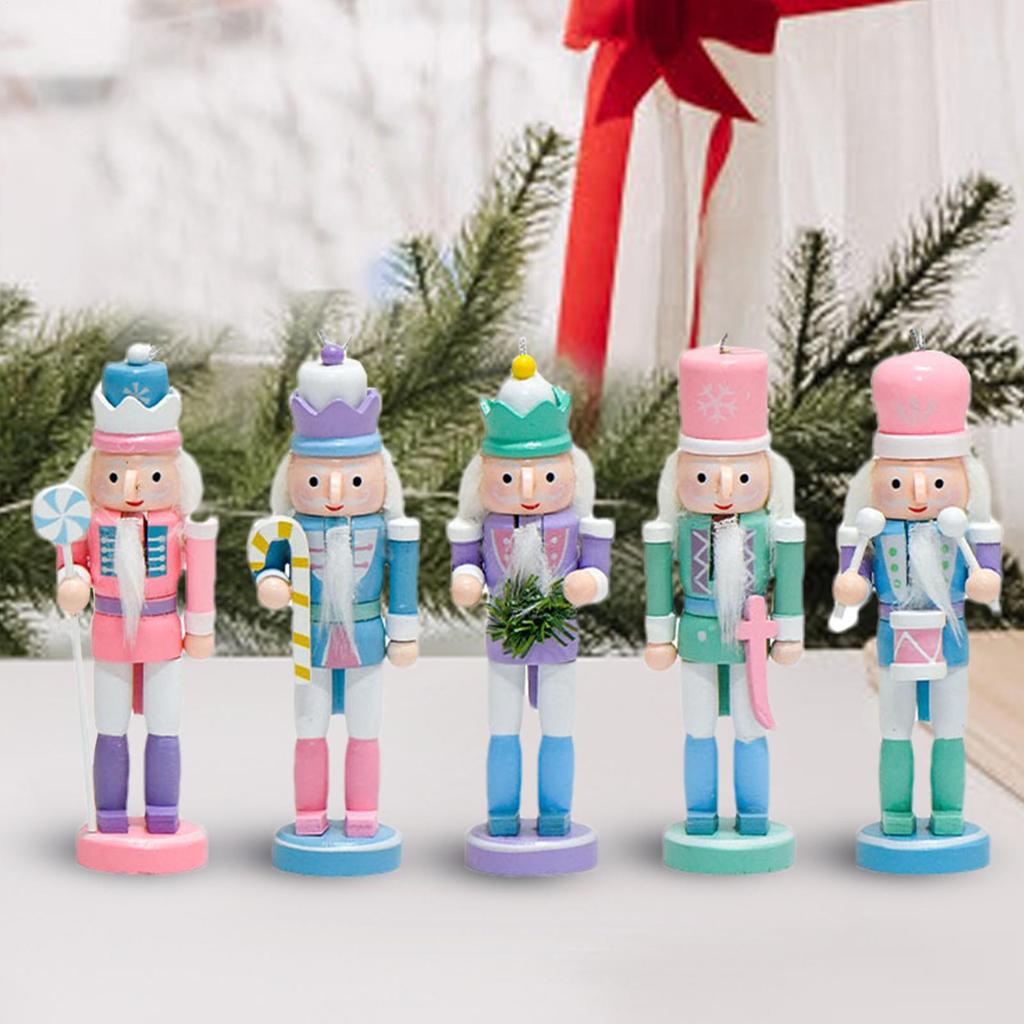 Christmas Nutcracker Figurines 5 Pieces Festival Desk Display Ornament Nutcracker Christmas Decoration Figurines For Home