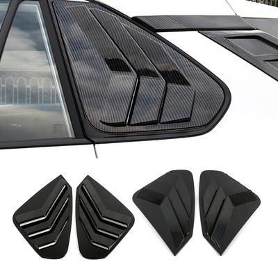 For Toyota Rav 4 Rav4 -2023 Carbon Fiber Color Rear Triangle Window Blind Shutter Cover Trim BLACK ABS Plastic