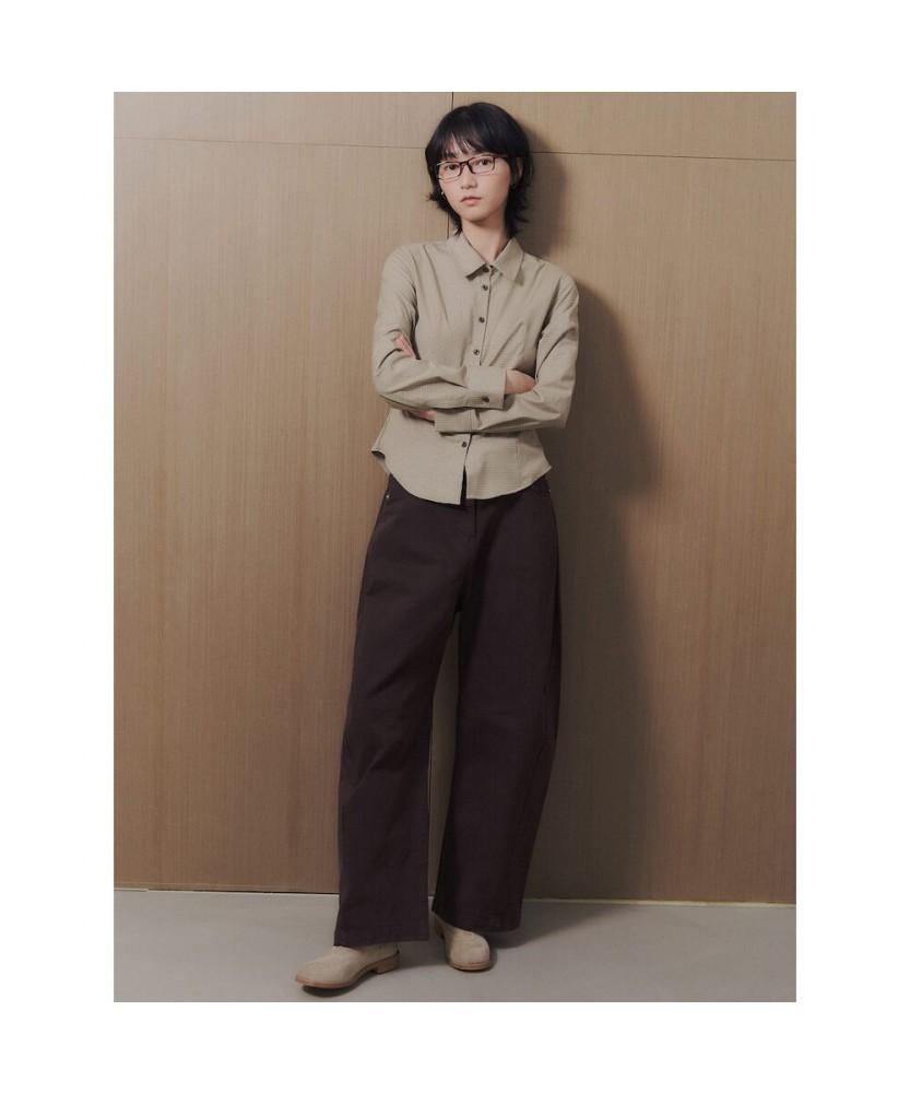 8SECONDS Garment-Dyed Curved Tabe Pants Brown