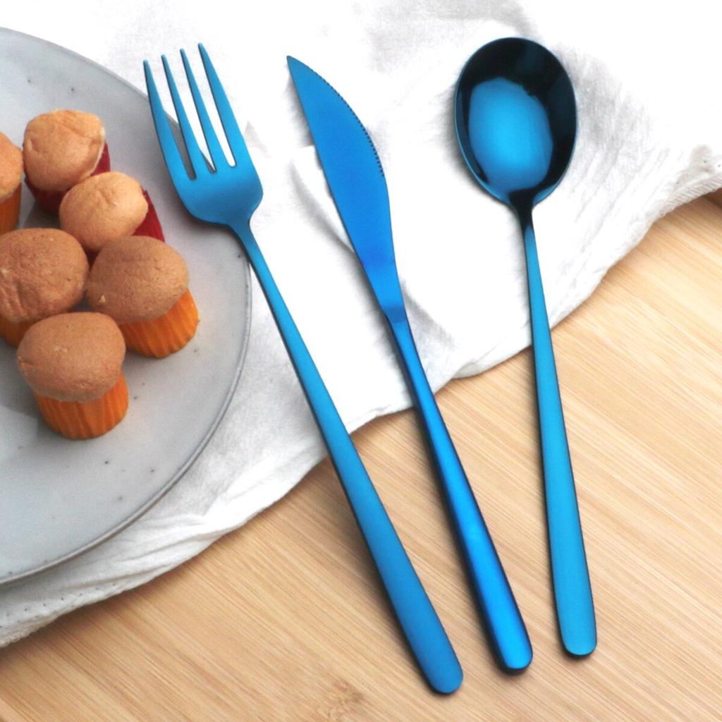 5/10/20-tlg. buntes Geschirr-Besteck-Set 304 Edelstahl-Besteck-Set Spiegelmesser Gabel Löffel Geschirr-Set Küchensilber