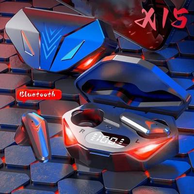 Auriculares para juegos X15 TWS, inalámbricos por Bluetooth, con micrófono, posicionamiento de sonido de graves, auriculares estéreo 9D de música de alta fidelidad para jugadores