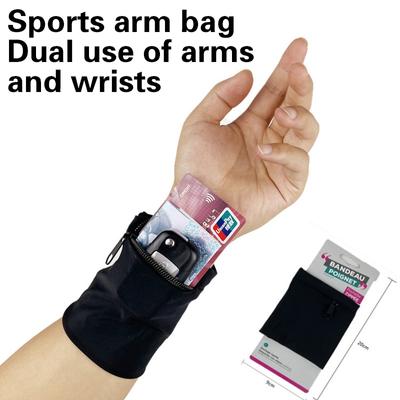 1 pz Cerniera Borse da corsa Leggero Portafoglio da polso Borsa per telefono Chiave Carta Fascia antisudore Palestra Fitness Sport Ciclismo Braccialetto Borsa da braccio