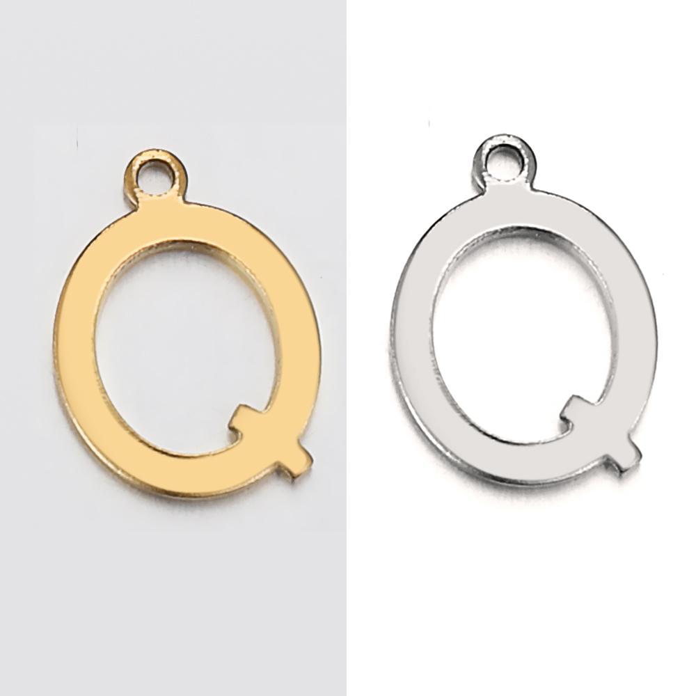 20pcs Stainless Steel Gold Letter Charm Initial Charms Alphabet Beads Pendants Assorted for Bracelet Necklace Jewelry Making DIY