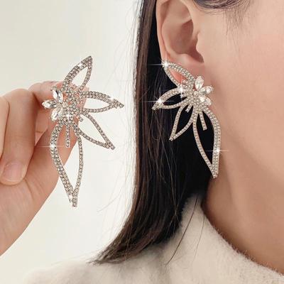 Ohrringe mit Diamant-Schmetterlings-Quasten im europäischen und amerikanischen Stil - Modisch, übertrieben, hochwertiger grenzüberschreitender Schmuck