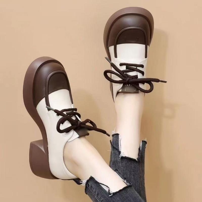 Nové mokasíny ze soft kůže na silné podrážce, všestranné boty s jednou nohou pro zvýšení výšky a zeštíhlení