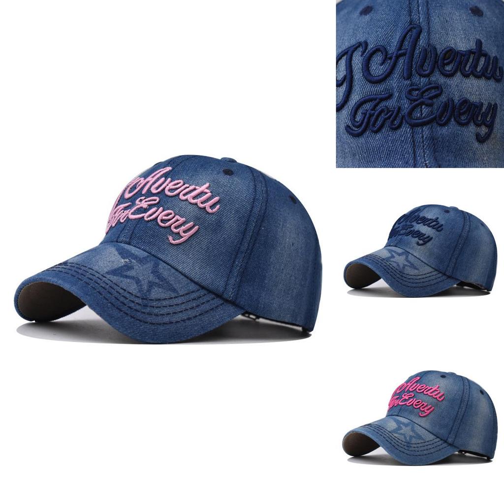 Denim Baseball Cap With Embroidery For Unisex Casual Summer Fashion