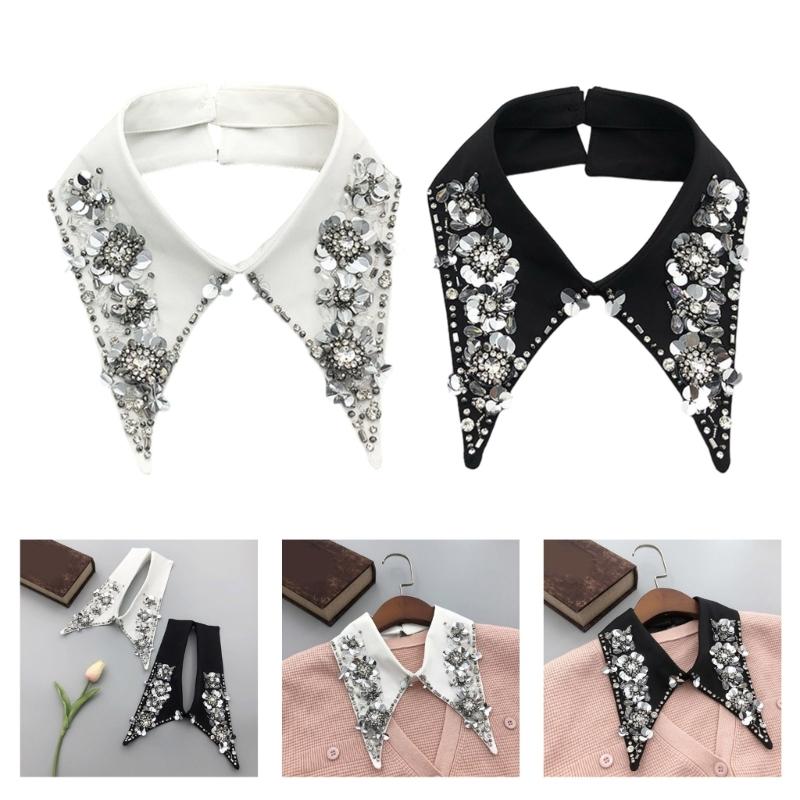 Kamínkový límec Dívčí šperkový oděvní doplněk Dámský límec Starověké umění Flitry Klopa Šálový límec Klopa