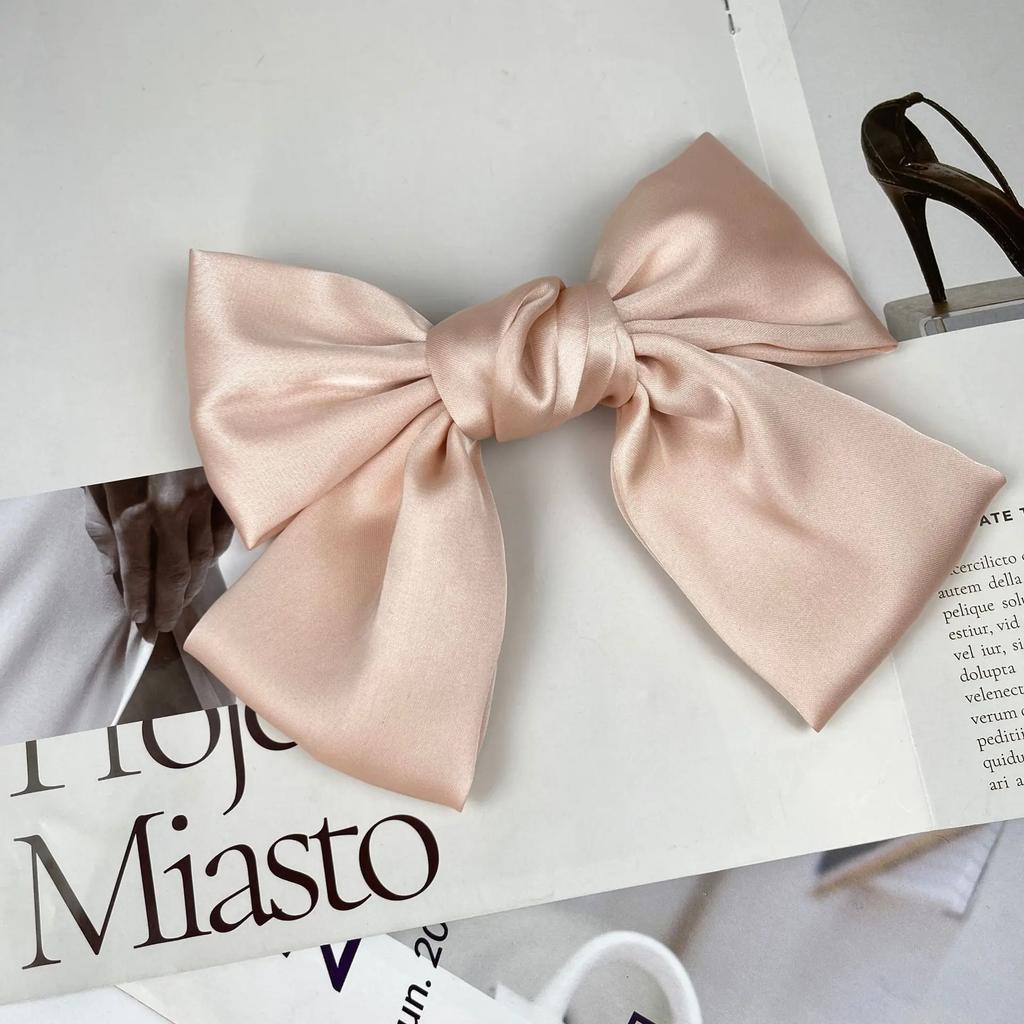 Big Hair Bow Ties Hair Clips Satin Two Layer Butterfly Bow For Women Bowknot Hairpins Trendy Girls Hair Accessories Barrettes