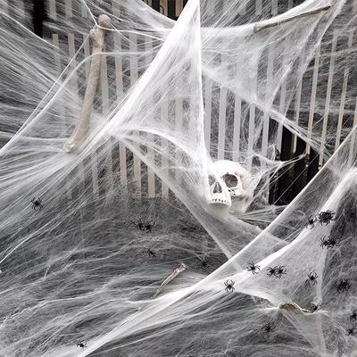Künstliches Spinnennetz Elastisches Spinnennetz Horrorparty Bar Geisterhaus Szenenrequisite Halloween Horrordekoration Elastisches Spinnennetz
