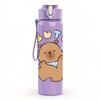 1 PZ Capibara Singolo Cartone Animato 750ml Colore Plastica Borraccia Ermetica Tappo Flip con Cannuccia Per Sport Ufficio Uso Domestico