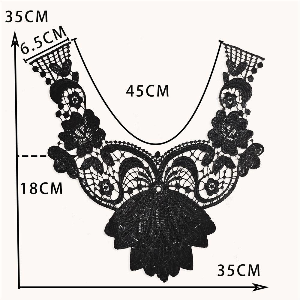 Schwarzweiß I Hohl Polyester Stickerei Kragen Nähen Spitze DIY Dekoration Mit Bekleidungszubehör Spitze