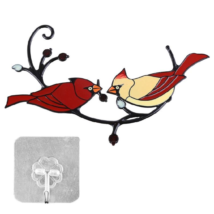 

1 Pair Personality Red Cardinal Bird Shaped Pendant for Home Window Hangings 1