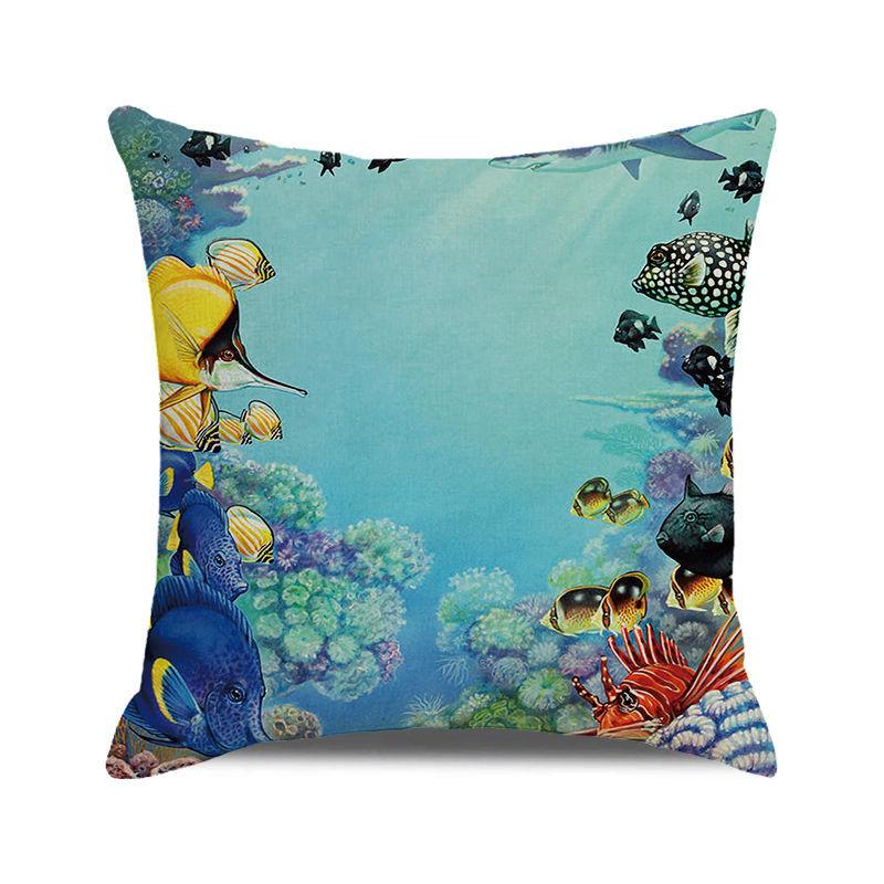 Home Decor Underwater World: Sea Creatures & Mysteries Pattern Cushion Cover Suitable for Sofa Bedroom Car Pillow Cover