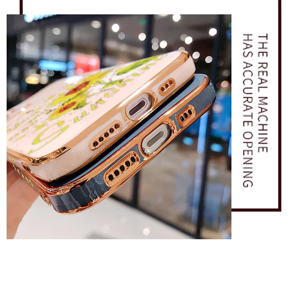 Colorful Printing Patterns Square Edge Pattern Casing Plated Phone Shell Luxury Plating Soft Phone Case for Huawei Honor Xiaomi Redmi