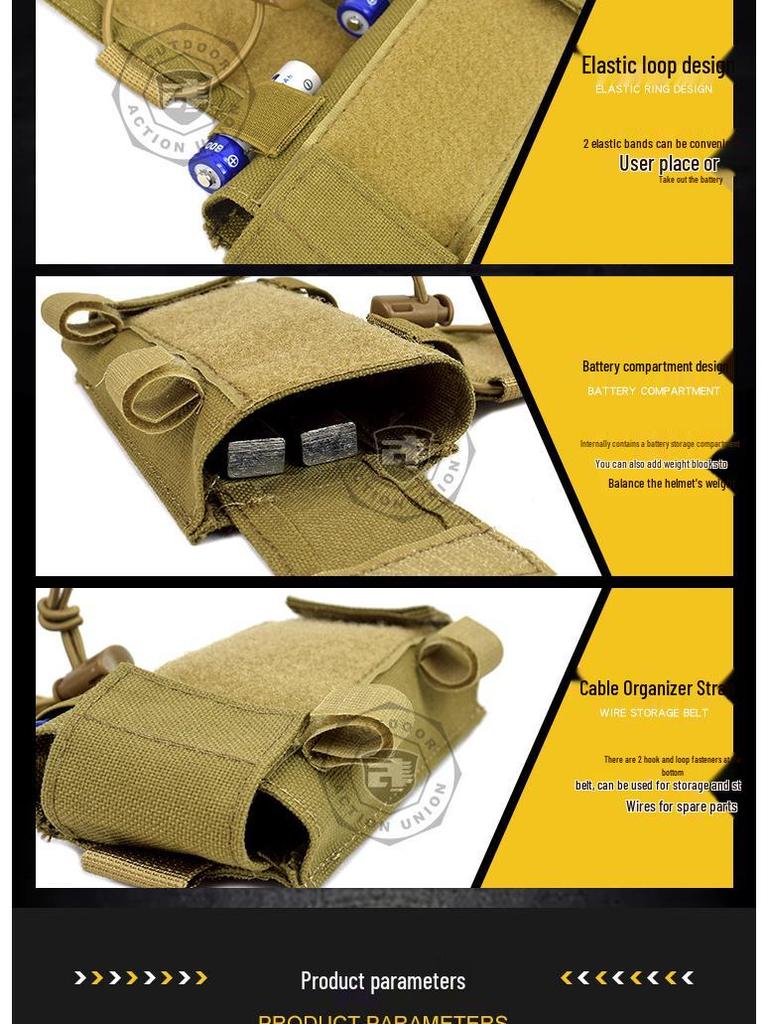 MK2 Multifunctional FAST Tactical Helmet Battery Pouch