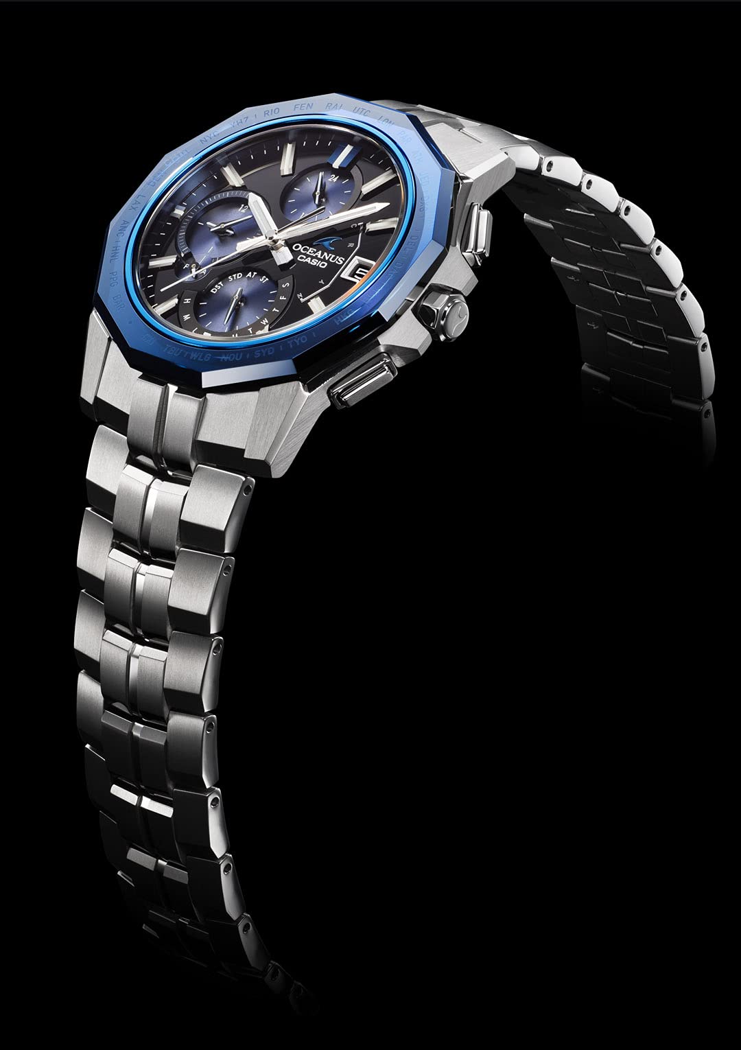 美品OCEANUS OCV-S6000-1AJF Bluetooth Casio Men's OCEANUS Manta S6000 Series Solar Radio Bluetooth
