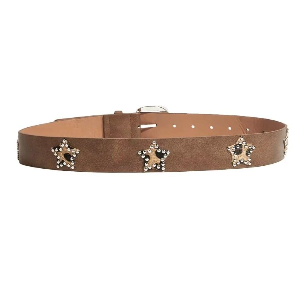 Star Metal Buckle Belts Gothic Pu Leather Waistband Retro Jeans Belt  Clothing Accessories