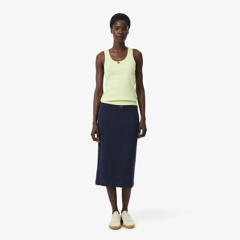 [Lacoste] Women s Pointelle Mid-length Skirt JF9831-56G166 34