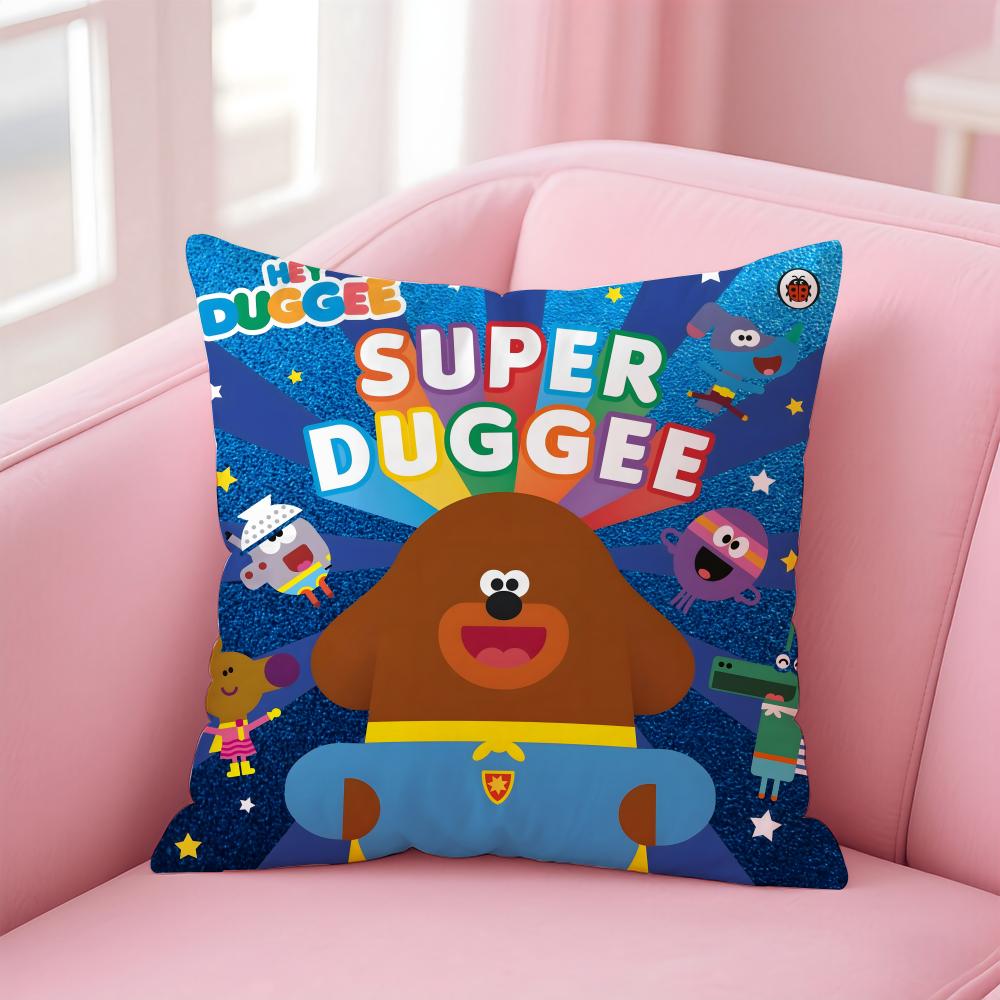 H-Hey Duggee cartoon Cushion Cover Home & Car Multi-Scene Pillow Cover - Reversible, Soft & Durable for Daily Use