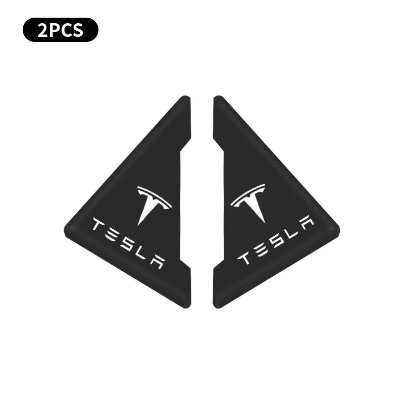 

Car Sticker Tesla 2Pcs Silicone Car Front Door Corner Anti-Collision Protector For Tesla Model 3 2021 S X Style Roadster Invader