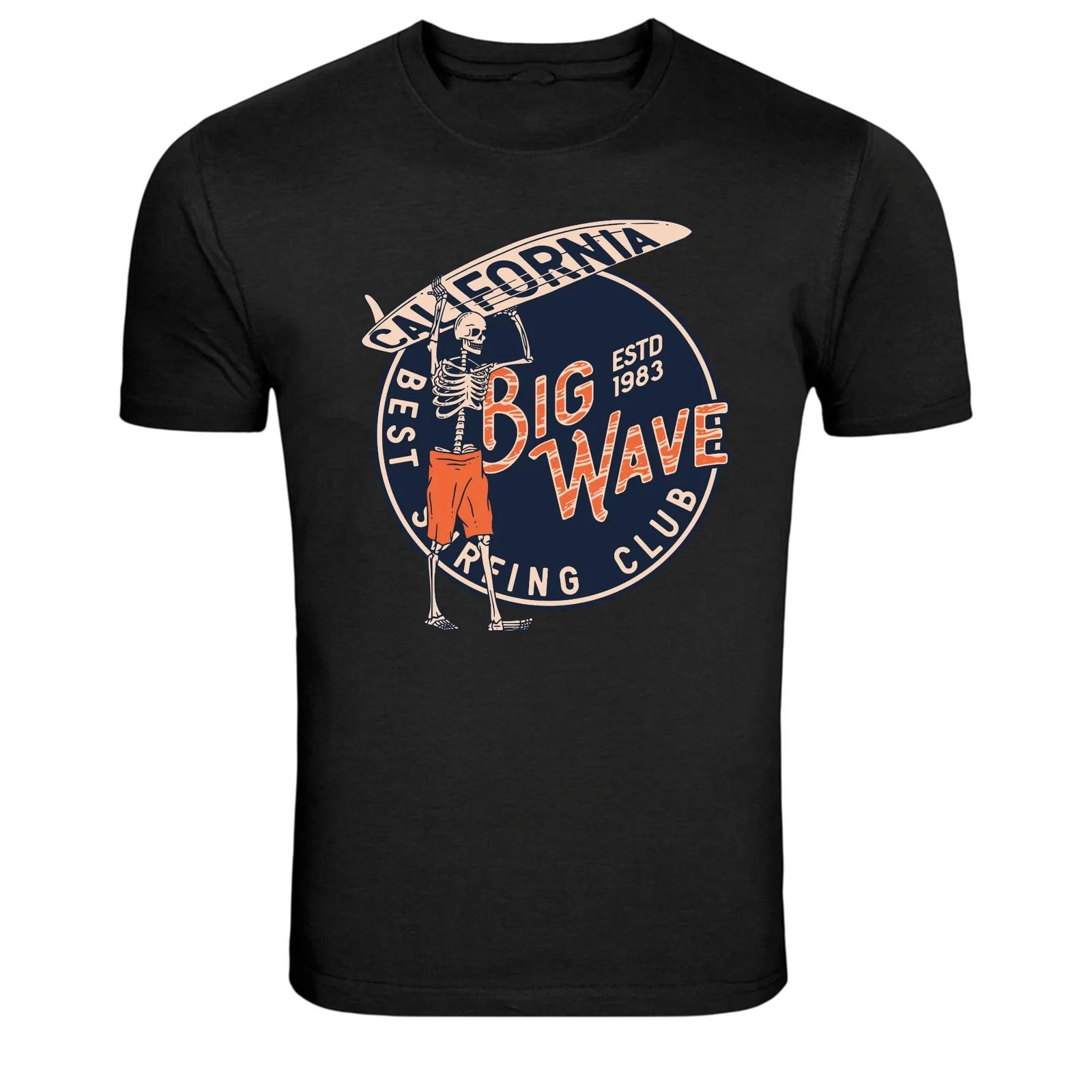 California Big Wave Surfing Club Skeleton Surf T-Shirt S