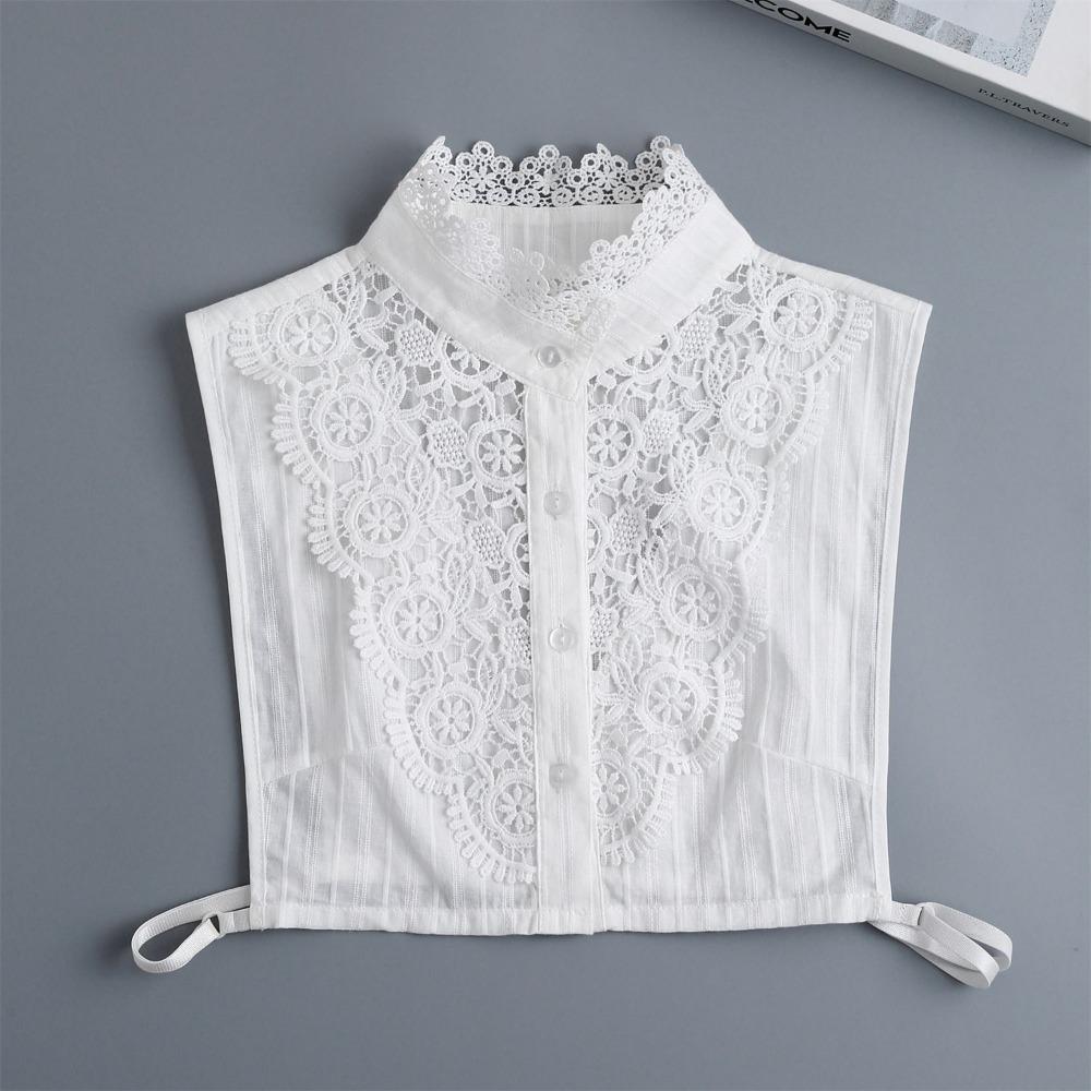 

White False Collar Ruffle Fake Shirt Collar Sweet High Collar Girl Sweater білий