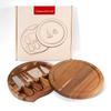 Edelstahl Käsemesser Set Rundes Charcuterie-Brett Käsegabel Streichmesser Serviertablett Butterwerkzeuge Mit Geschenkbox