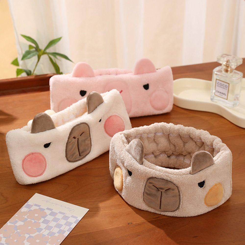 Coral Velvet Wide-brimmed Makeup Headband Non-Slip Wash Face Hair bands Cute Cartoon Hairband