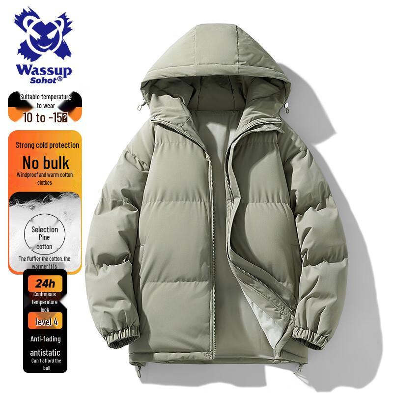 Wassup Sohot Мужская утепленная зимняя куртка с капюшоном 4XL