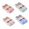 Wheat Cartoon Car Kids' Tableware Set: Divided Plate, Chopsticks, Fork, Spoon, Cup.