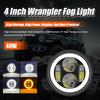 4 Zoll Angel Eyes Auto Nebelscheinwerfer Fern- und Abblendlicht Warnscheinwerfer Wasserdichte LED Runde Nebelscheinwerfer Auto DRL für Jeep Wrangler JK