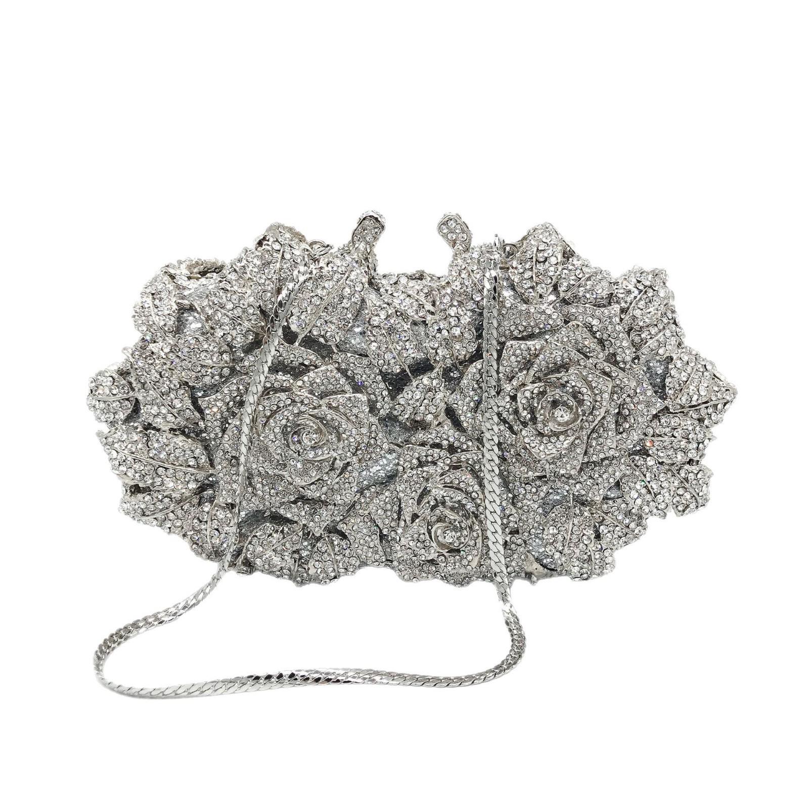 

Women s Rhinestone Rose Evening Clutch