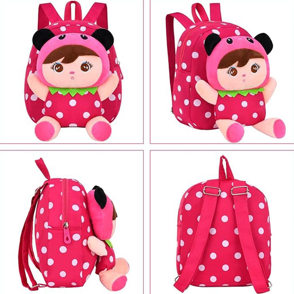 Kindergarten Backpack for Kids, Mini School Bag for Girls, Ergonomic & Ultra Lightweight, 23x25x10cm, Dark Pink