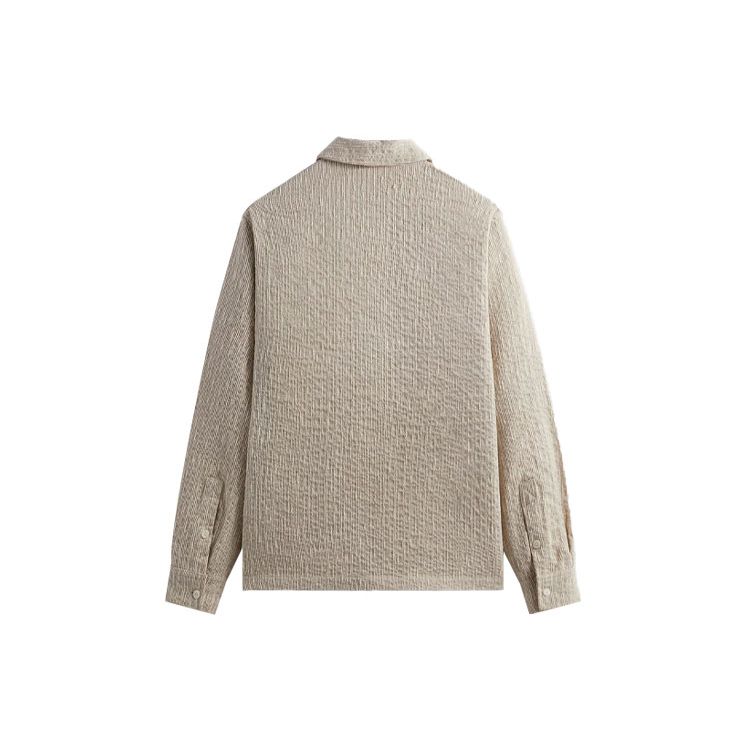 Kith Slub Boucle Boxy Collared Overshirt Canvas Men Tops Tan KHM031816-210