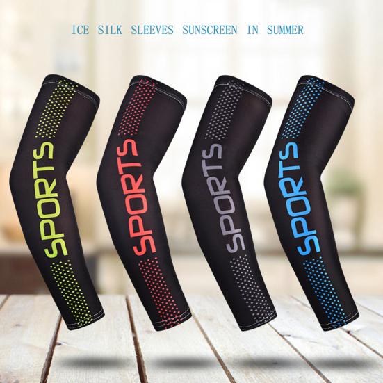 1 წყვილი თხელი მაგარი მაღალი ელასტიურობის მკლავები მამაკაცის ყინულის აბრეშუმის საცხენოსნო მზისგან დამცავი ყდის კოსტუმების აქსესუარები