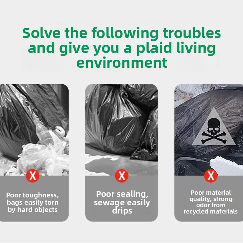 50pcs Extra Large & Thick Black Garbage Bags for Sanitation and Hotels, Commercial Large Garbage Bags