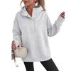 Fall/Winter New Style Women's Half-Closed Neck Buttoned Casual Loose Sweatshirt Long Sleeve Hooded Shirt