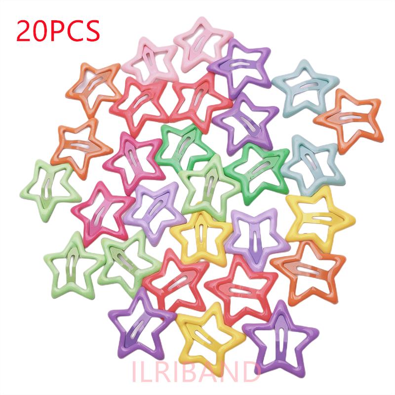 20pcs/lot 3CM Mini Star Hair Clip Kids Glitter Metal Hair Clips Barrettes Hairpins Girls Hair Accessories Headwear Styling Tools